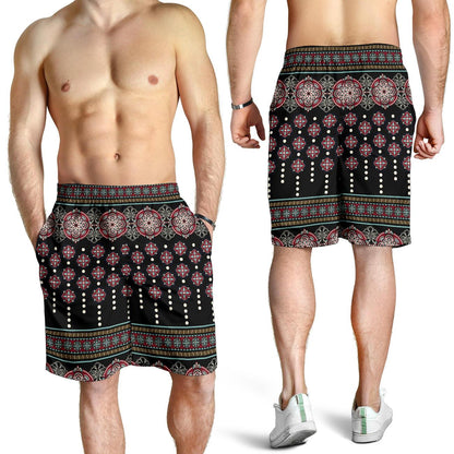 Ethnic Dot Style Print Pattern Mens Shorts-JTAMIGO.COM
