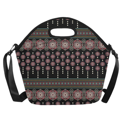 Ethnic Dot Style Print Pattern Neoprene Lunch Bag (Model 1669)(Large)-JTAMIGO.COM