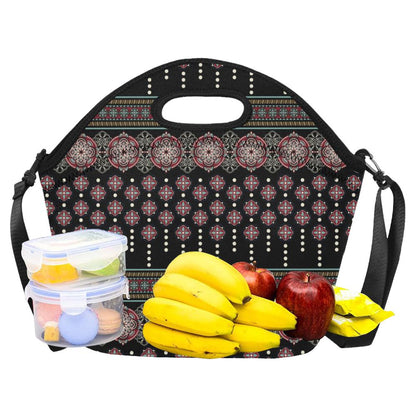 Ethnic Dot Style Print Pattern Neoprene Lunch Bag (Model 1669)(Large)-JTAMIGO.COM