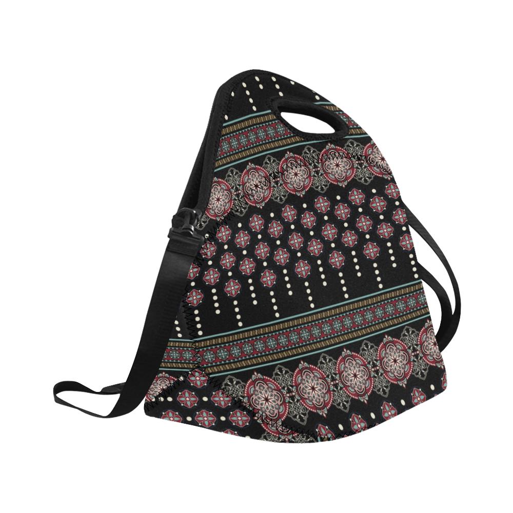 Ethnic Dot Style Print Pattern Neoprene Lunch Bag (Model 1669)(Large)-JTAMIGO.COM