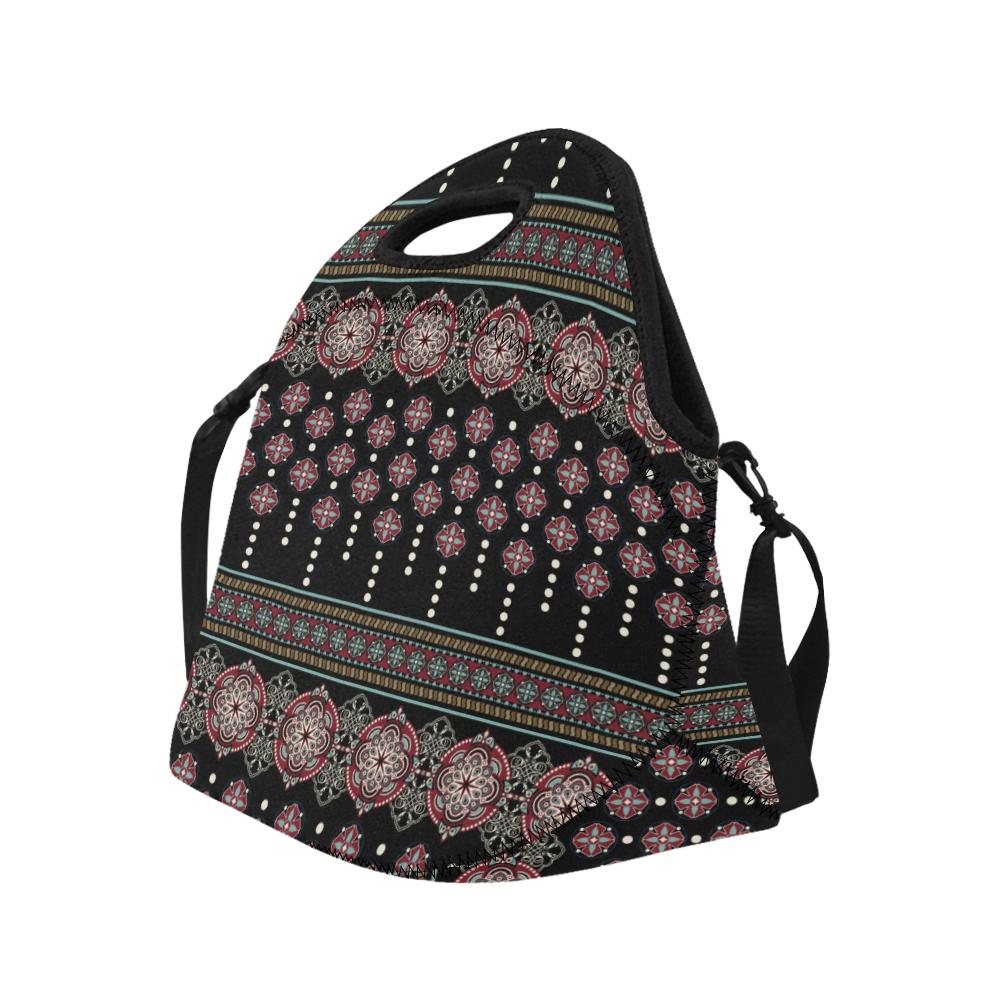 Ethnic Dot Style Print Pattern Neoprene Lunch Bag (Model 1669)(Large)-JTAMIGO.COM
