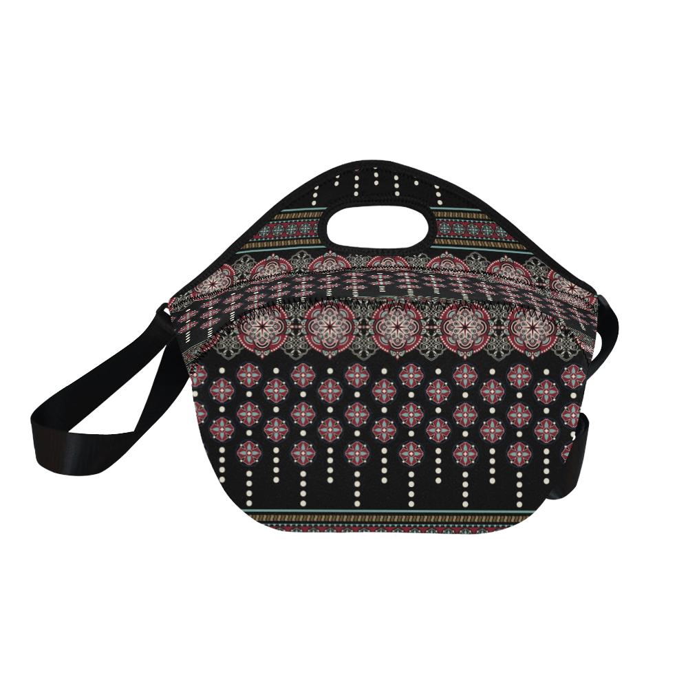 Ethnic Dot Style Print Pattern Neoprene Lunch Bag (Model 1669)(Large)-JTAMIGO.COM