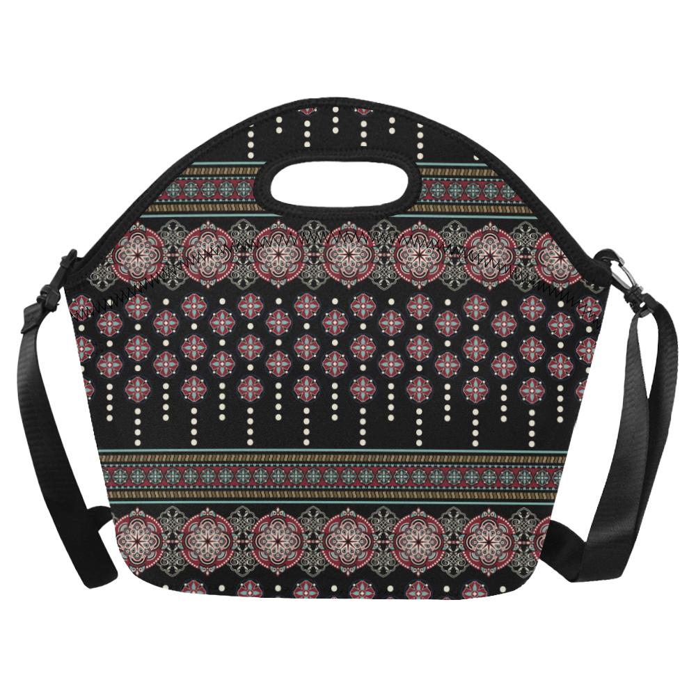 Ethnic Dot Style Print Pattern Neoprene Lunch Bag (Model 1669)(Large)-JTAMIGO.COM