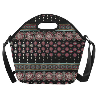 Ethnic Dot Style Print Pattern Neoprene Lunch Bag (Model 1669)(Large)-JTAMIGO.COM