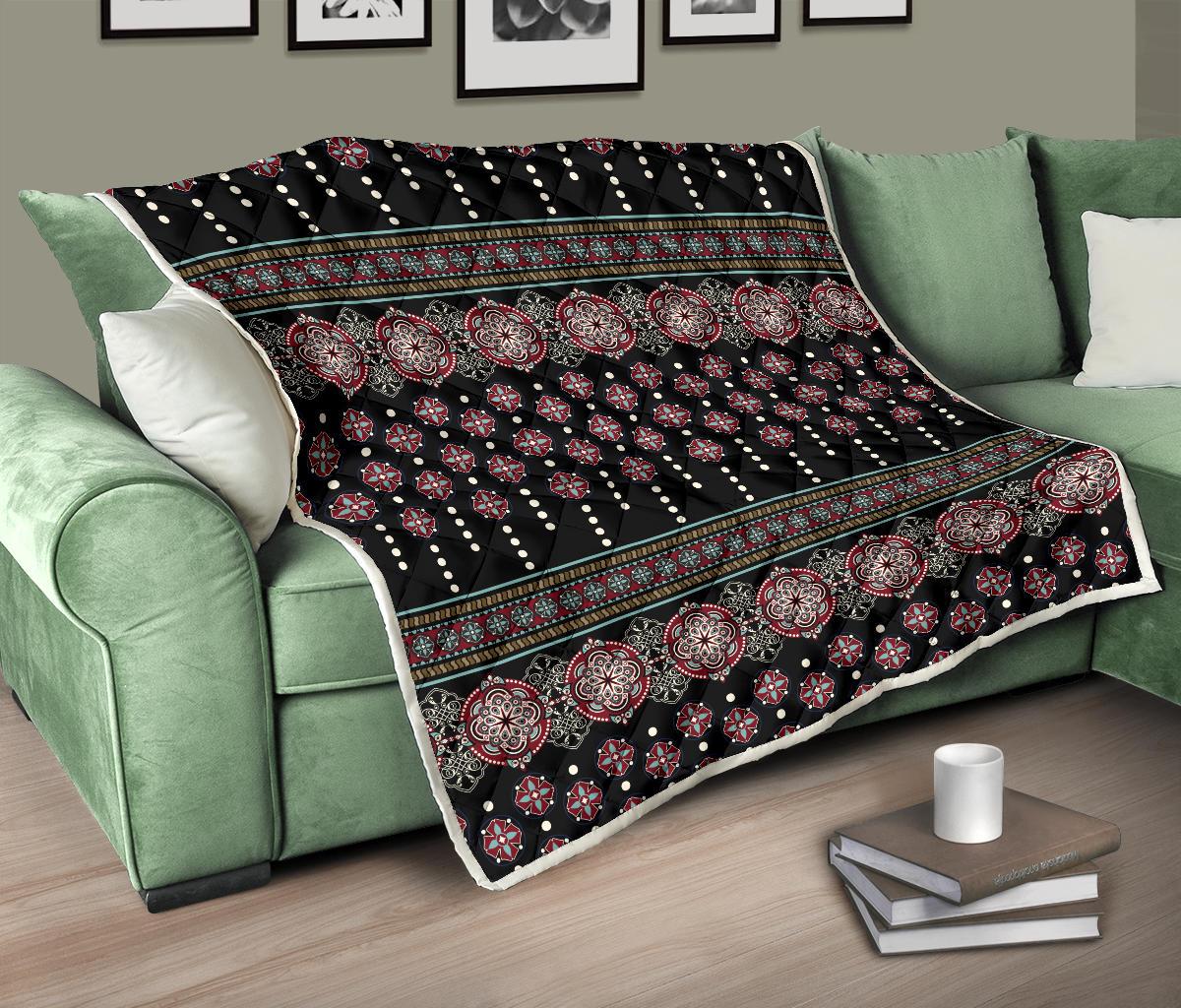 Ethnic Dot Style Print Pattern Premium Quilt-JTAMIGO.COM