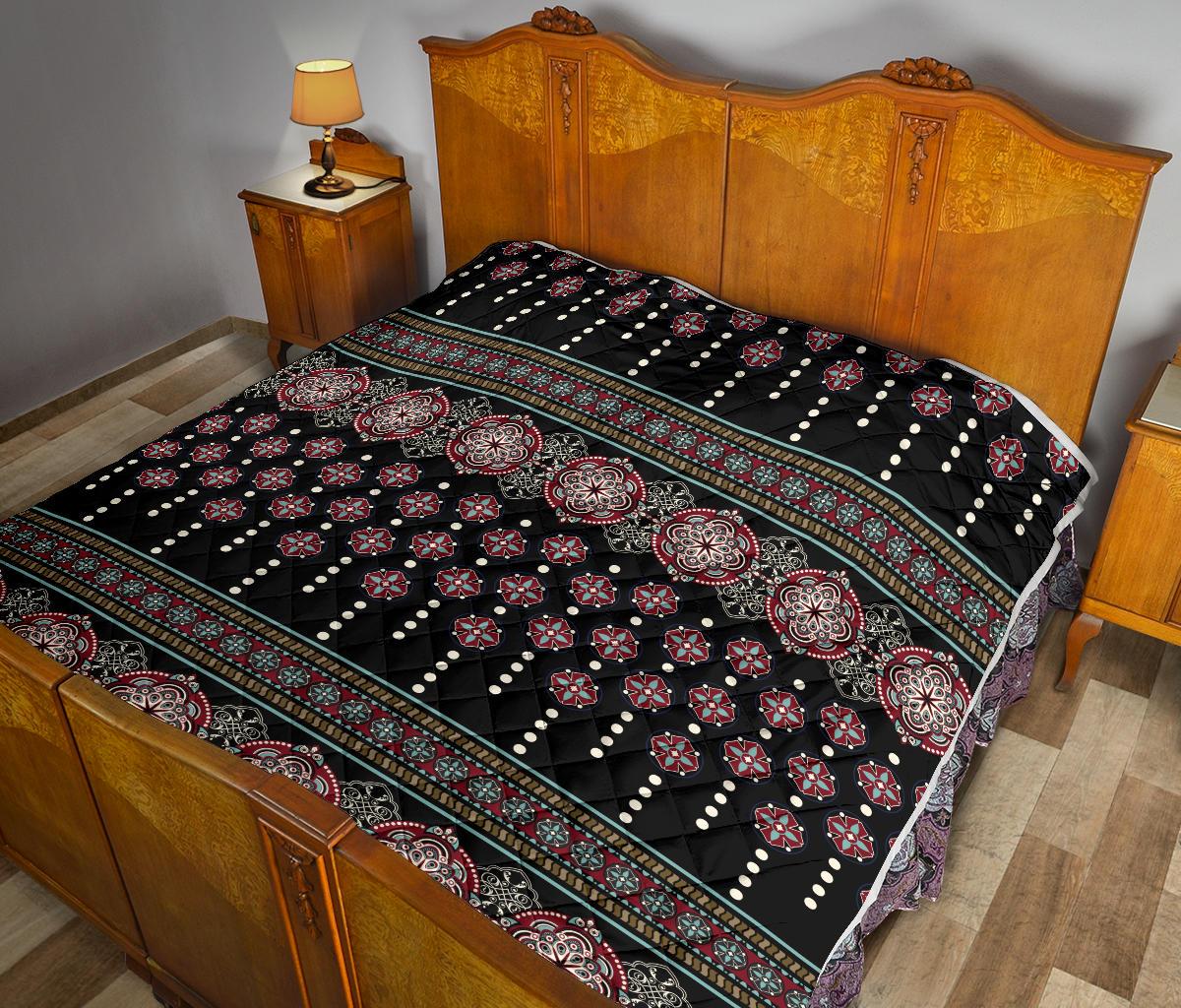 Ethnic Dot Style Print Pattern Premium Quilt-JTAMIGO.COM