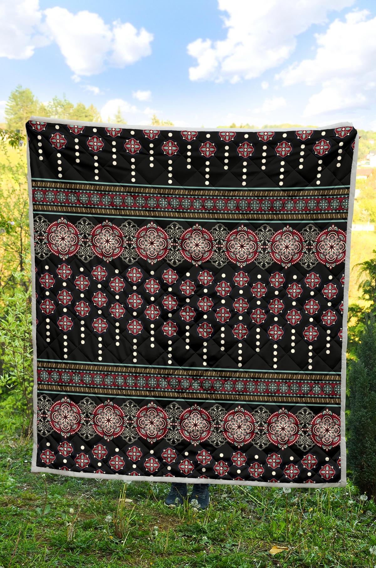 Ethnic Dot Style Print Pattern Premium Quilt-JTAMIGO.COM