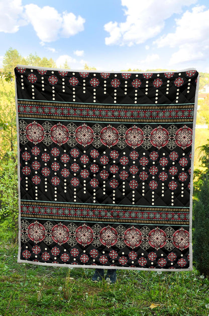 Ethnic Dot Style Print Pattern Premium Quilt-JTAMIGO.COM