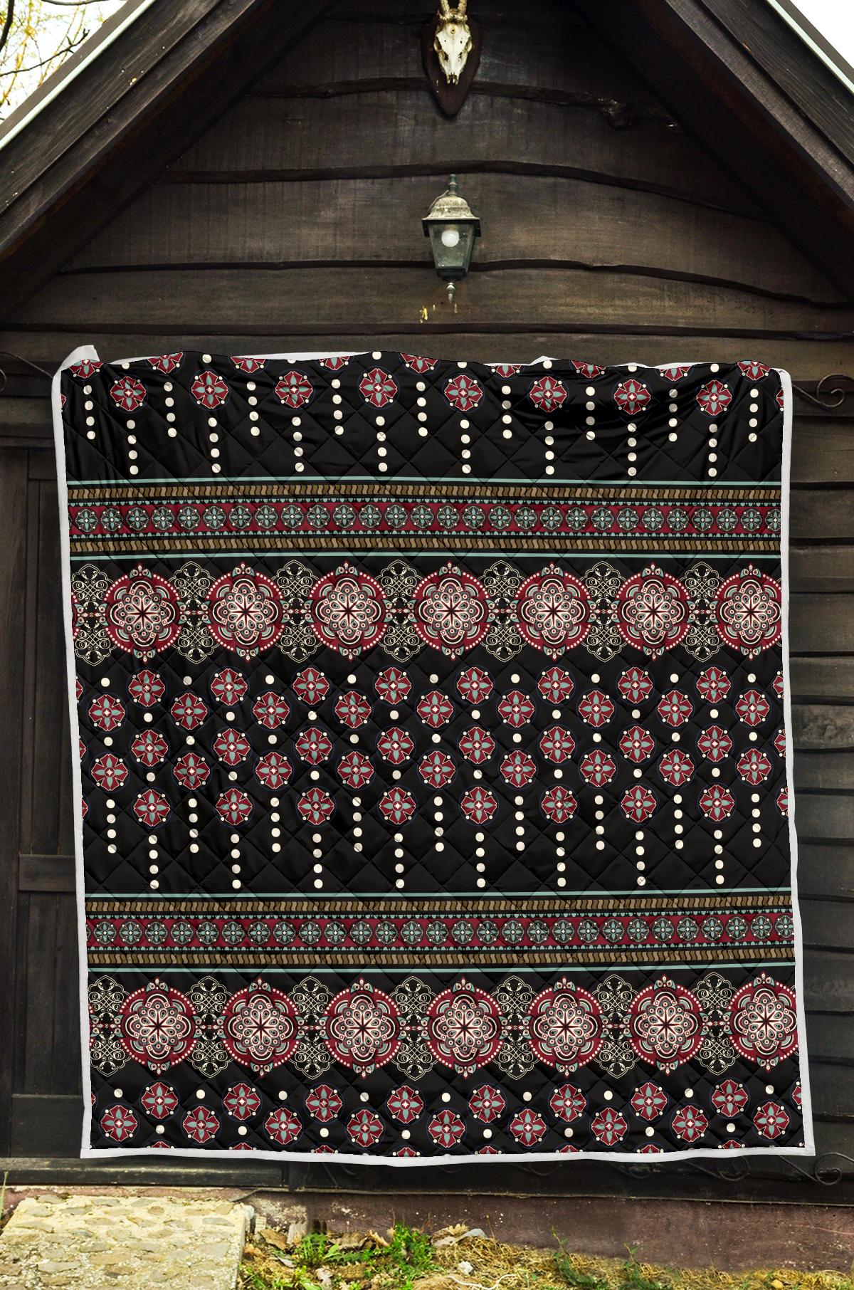 Ethnic Dot Style Print Pattern Premium Quilt-JTAMIGO.COM