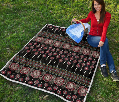 Ethnic Dot Style Print Pattern Premium Quilt-JTAMIGO.COM