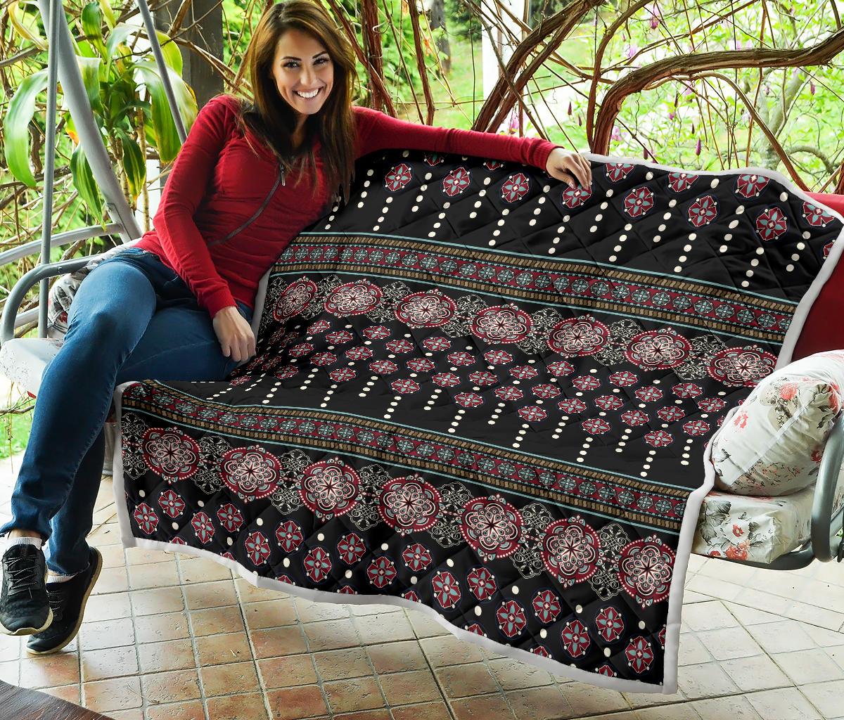Ethnic Dot Style Print Pattern Premium Quilt-JTAMIGO.COM