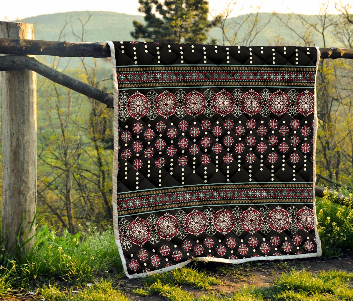 Ethnic Dot Style Print Pattern Premium Quilt-JTAMIGO.COM