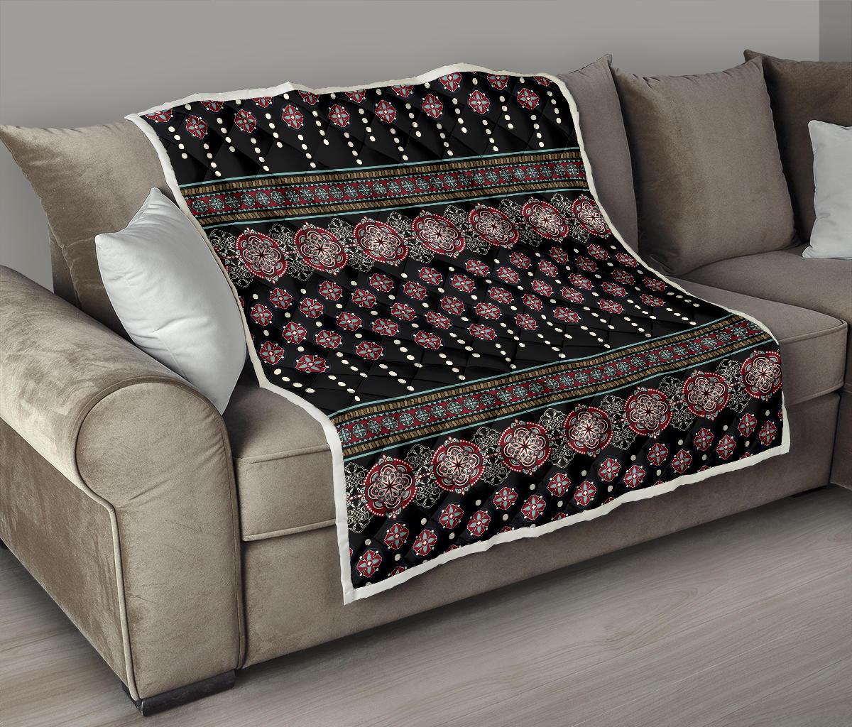 Ethnic Dot Style Print Pattern Premium Quilt-JTAMIGO.COM