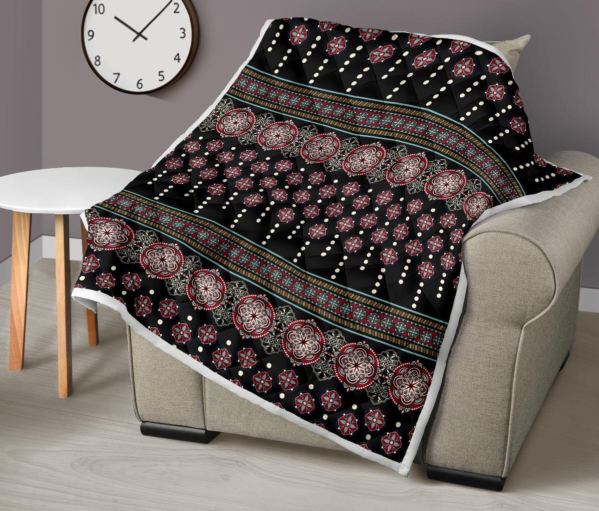 Ethnic Dot Style Print Pattern Premium Quilt-JTAMIGO.COM