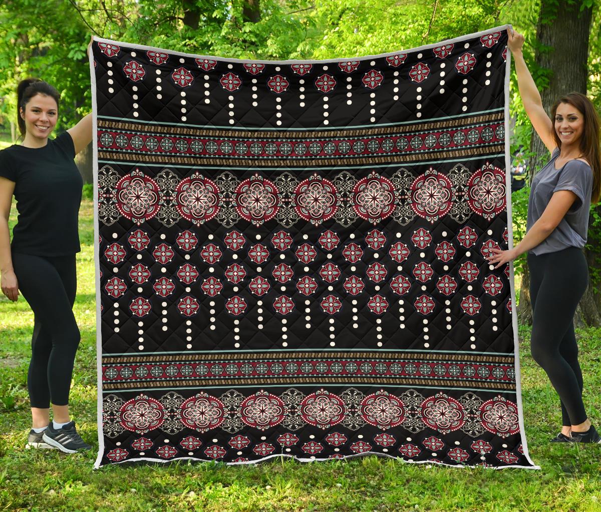 Ethnic Dot Style Print Pattern Premium Quilt-JTAMIGO.COM