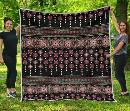 Ethnic Dot Style Print Pattern Premium Quilt-JTAMIGO.COM