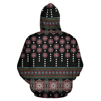 Ethnic Dot Style Print Pattern Pullover Hoodie