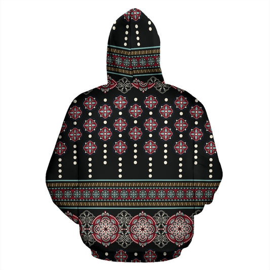 Ethnic Dot Style Print Pattern Pullover Hoodie