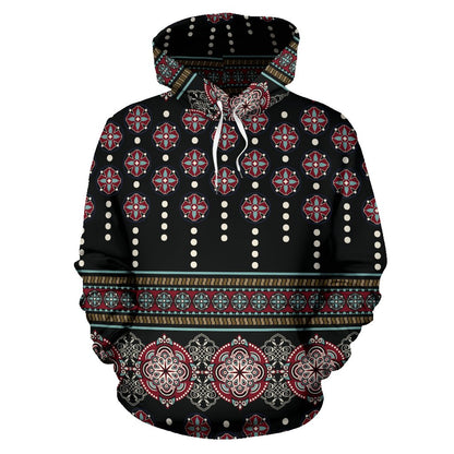Ethnic Dot Style Print Pattern Pullover Hoodie