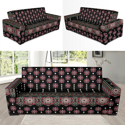 Ethnic Dot Style Print Pattern Sofa Slipcover-JTAMIGO.COM