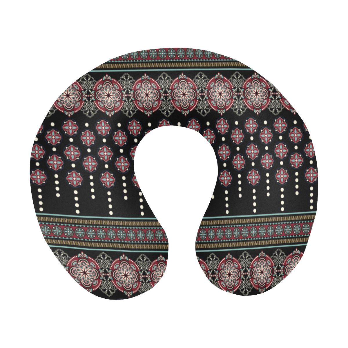 Ethnic Dot Style Print Pattern U-Shaped Travel Neck Pillow-JTAMIGO.COM