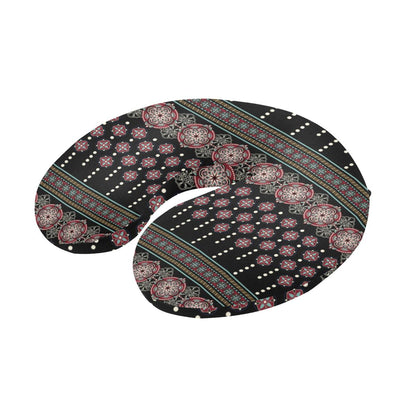 Ethnic Dot Style Print Pattern U-Shaped Travel Neck Pillow-JTAMIGO.COM