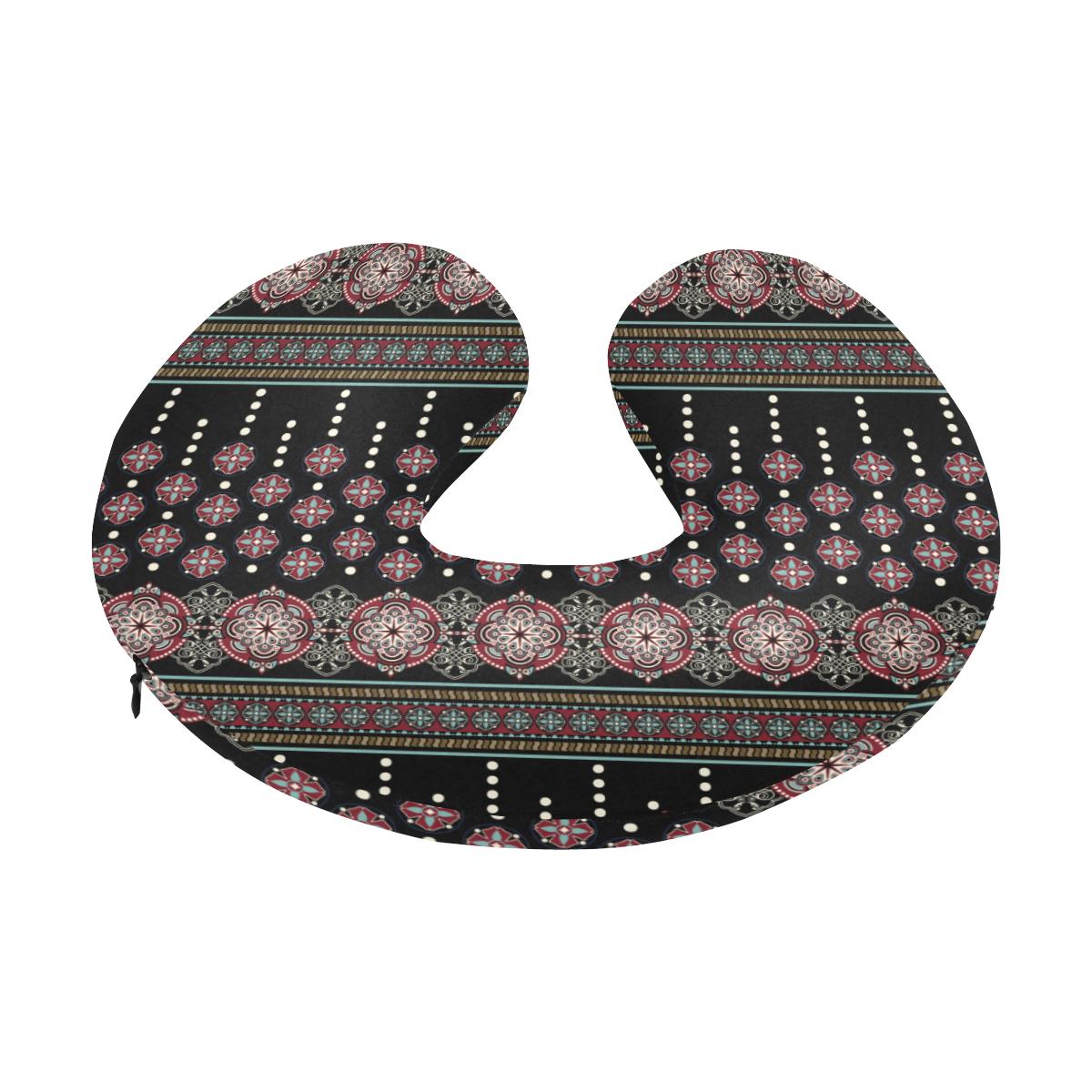 Ethnic Dot Style Print Pattern U-Shaped Travel Neck Pillow-JTAMIGO.COM