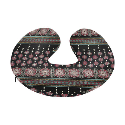 Ethnic Dot Style Print Pattern U-Shaped Travel Neck Pillow-JTAMIGO.COM
