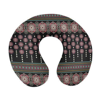 Ethnic Dot Style Print Pattern U-Shaped Travel Neck Pillow-JTAMIGO.COM