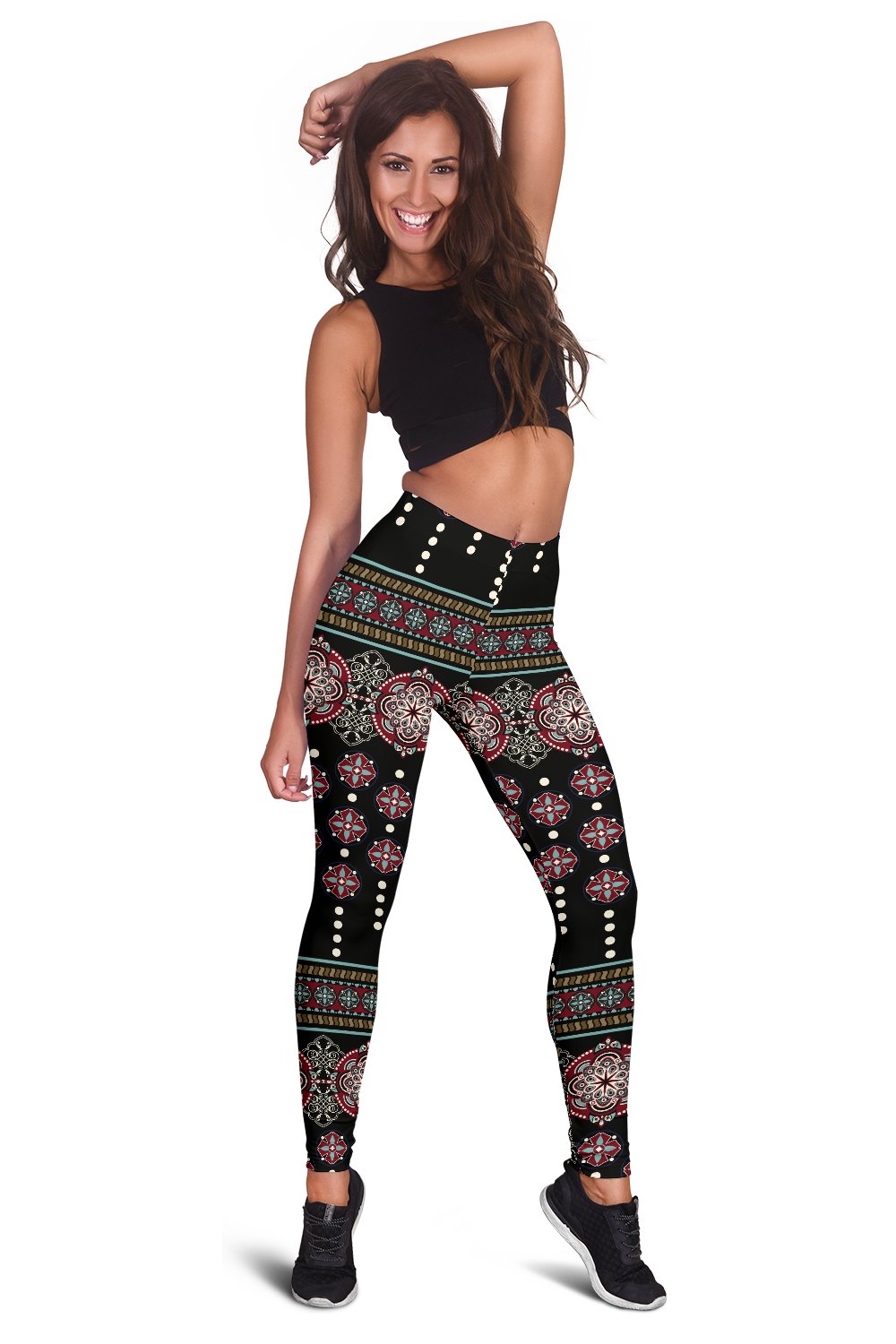 Ethnic Dot Style Print Pattern Women Leggings