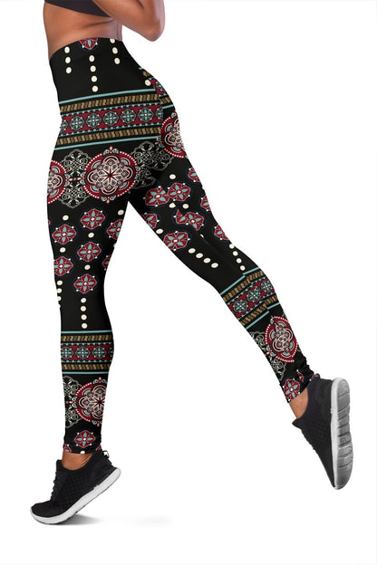 Ethnic Dot Style Print Pattern Women Leggings