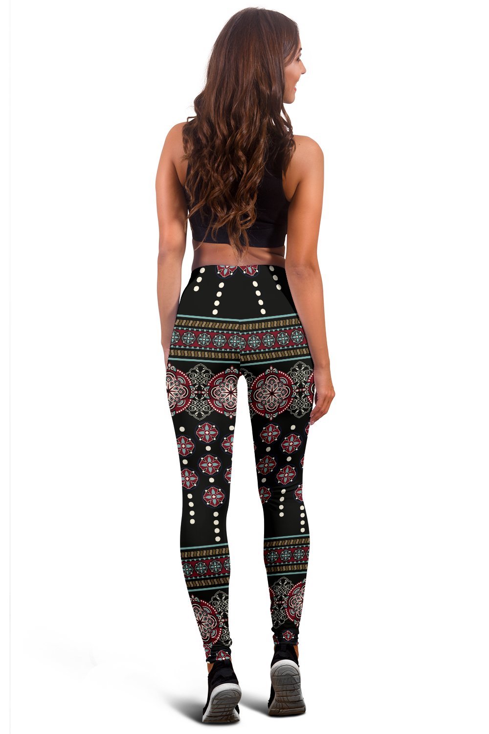 Ethnic Dot Style Print Pattern Women Leggings