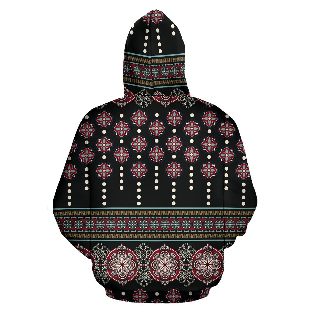 Ethnic Dot Style Print Pattern Zip Up Hoodie