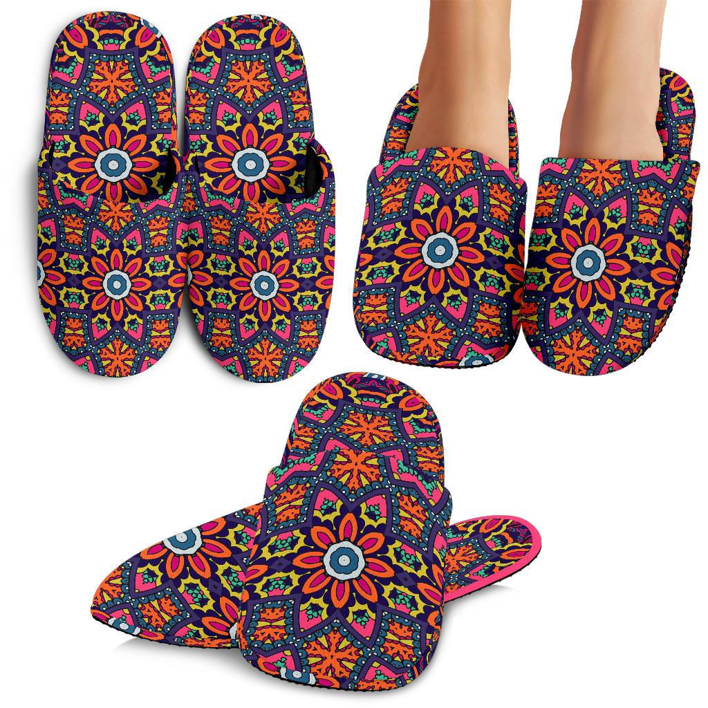Ethnic Flower Style Print Pattern House Slippers