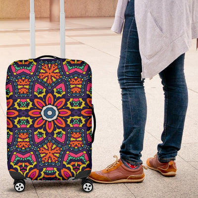 Ethnic Flower Style Print Pattern Luggage Cover Protector
