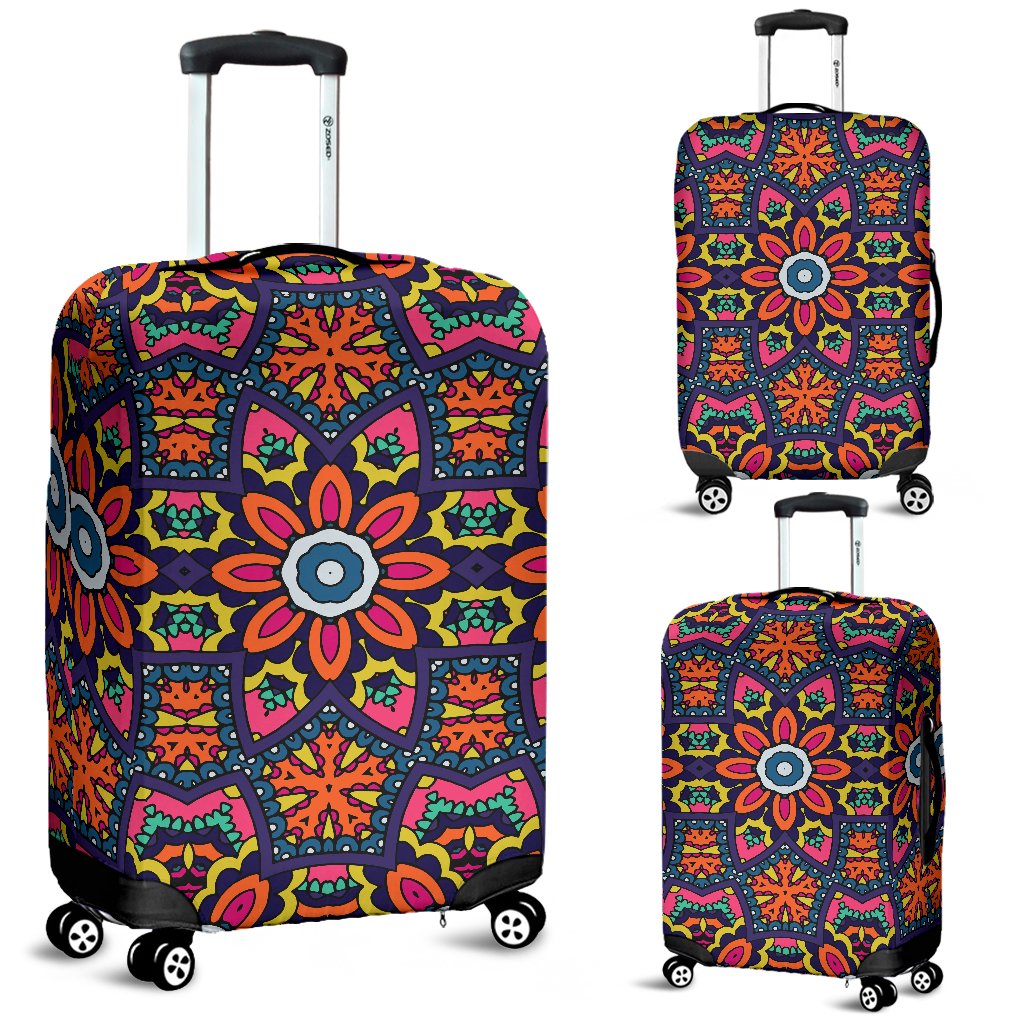 Ethnic Flower Style Print Pattern Luggage Cover Protector