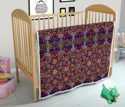 Ethnic Flower Style Print Pattern Premium Quilt-JTAMIGO.COM