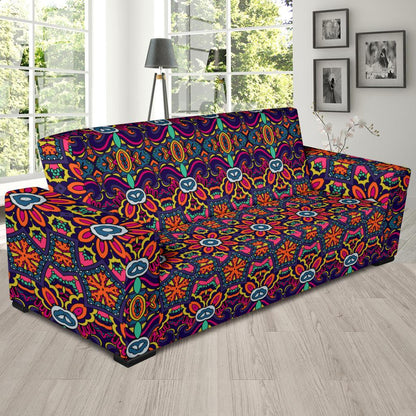 Ethnic Flower Style Print Pattern Sofa Slipcover-JTAMIGO.COM