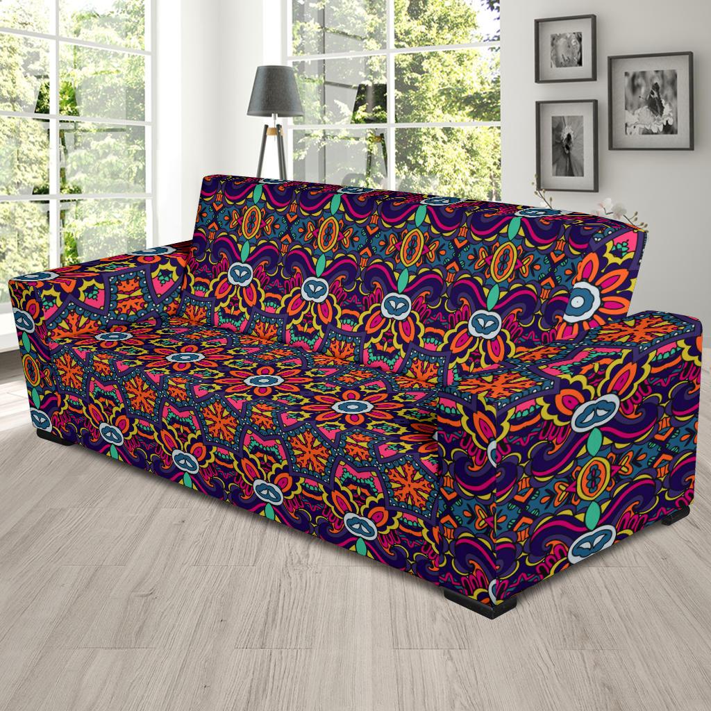 Ethnic Flower Style Print Pattern Sofa Slipcover-JTAMIGO.COM