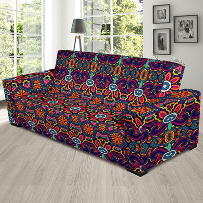 Ethnic Flower Style Print Pattern Sofa Slipcover-JTAMIGO.COM