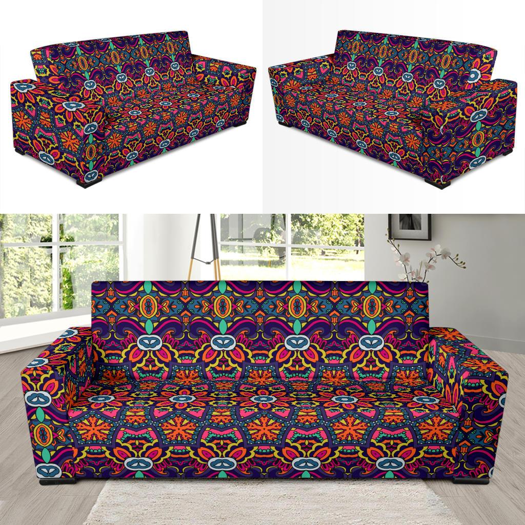 Ethnic Flower Style Print Pattern Sofa Slipcover-JTAMIGO.COM