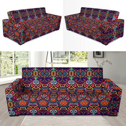 Ethnic Flower Style Print Pattern Sofa Slipcover-JTAMIGO.COM