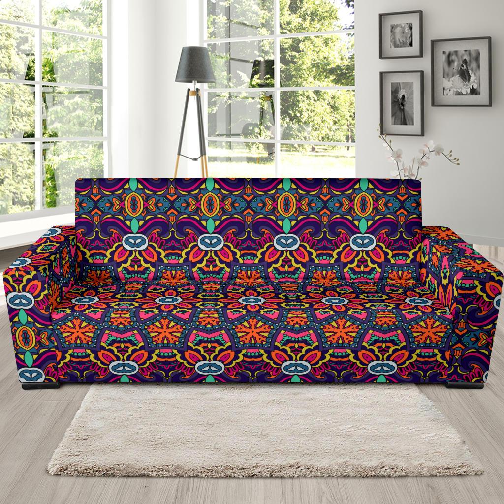 Ethnic Flower Style Print Pattern Sofa Slipcover-JTAMIGO.COM