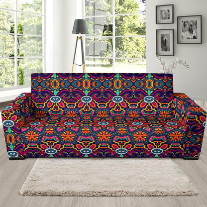 Ethnic Flower Style Print Pattern Sofa Slipcover-JTAMIGO.COM