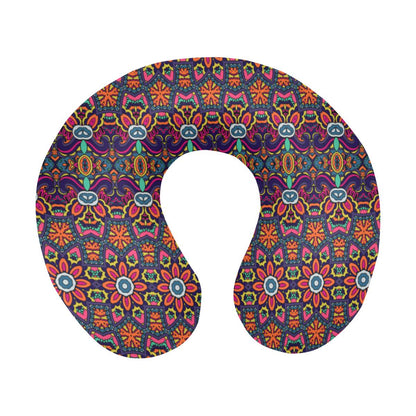 Ethnic Flower Style Print Pattern U-Shaped Travel Neck Pillow-JTAMIGO.COM