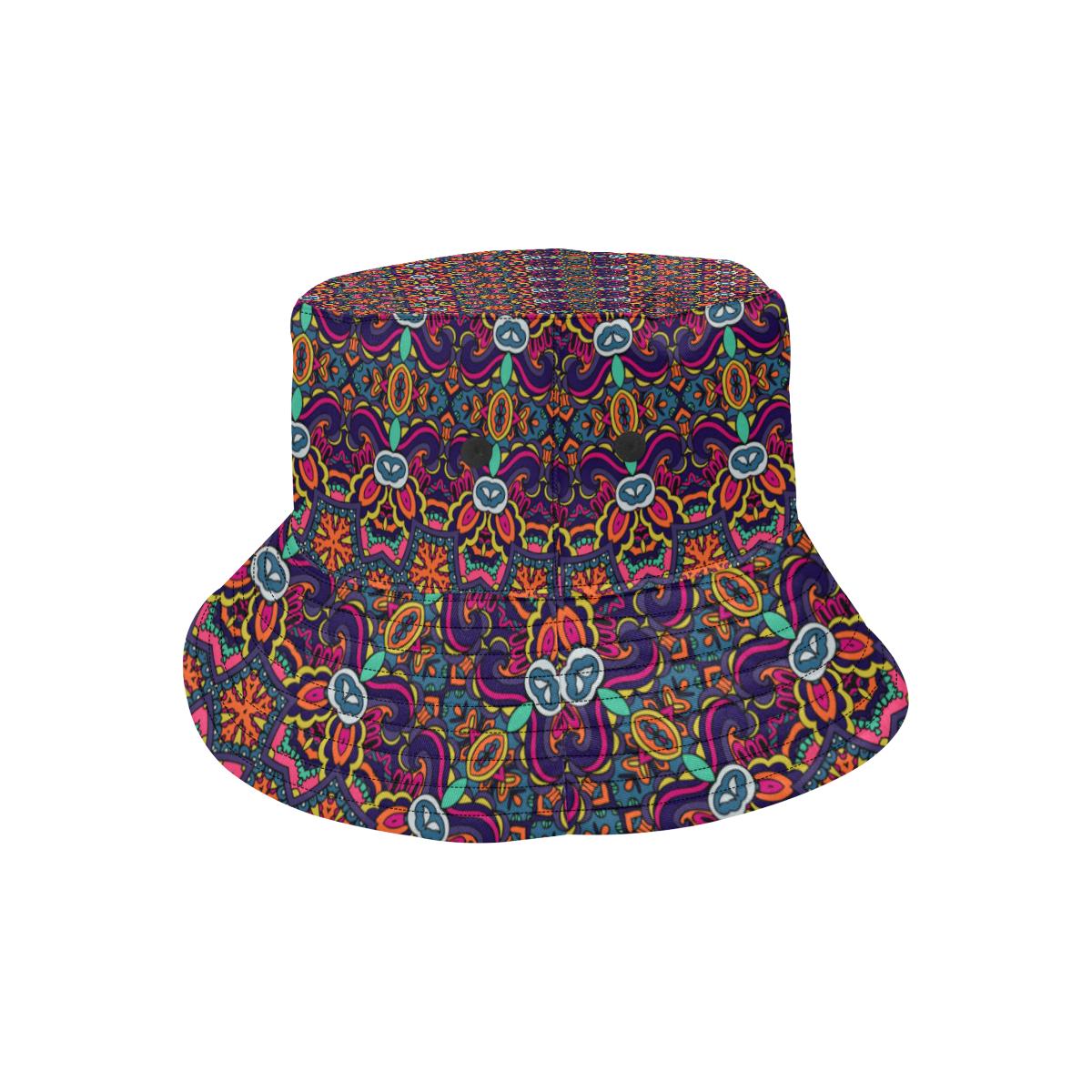 Ethnic Flower Style Print Pattern Unisex Bucket Hat