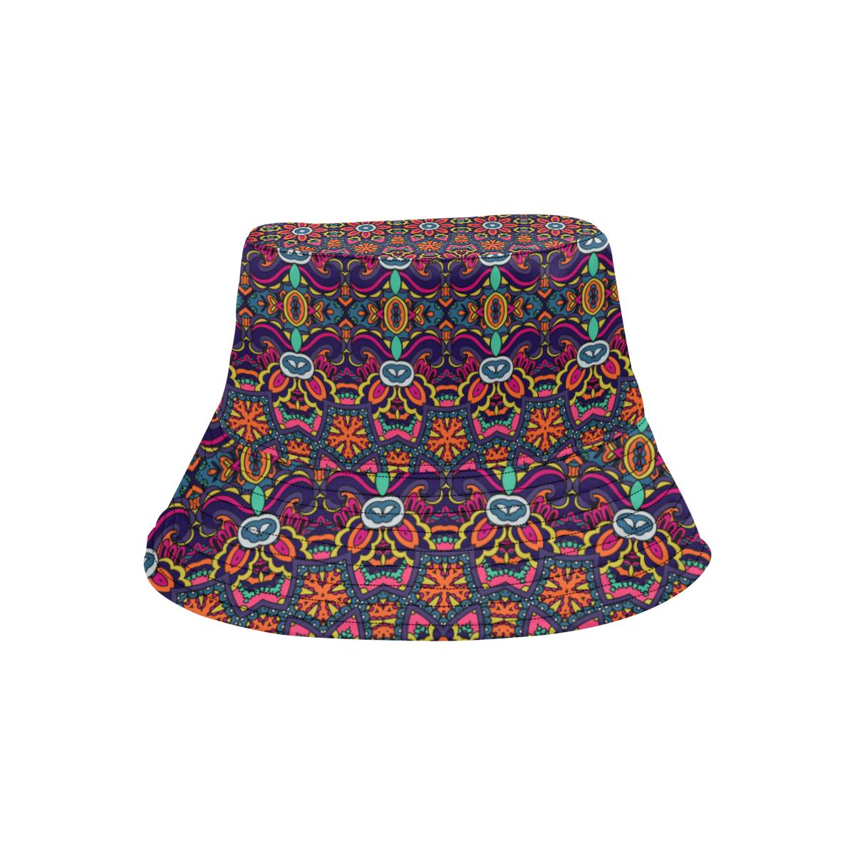 Ethnic Flower Style Print Pattern Unisex Bucket Hat