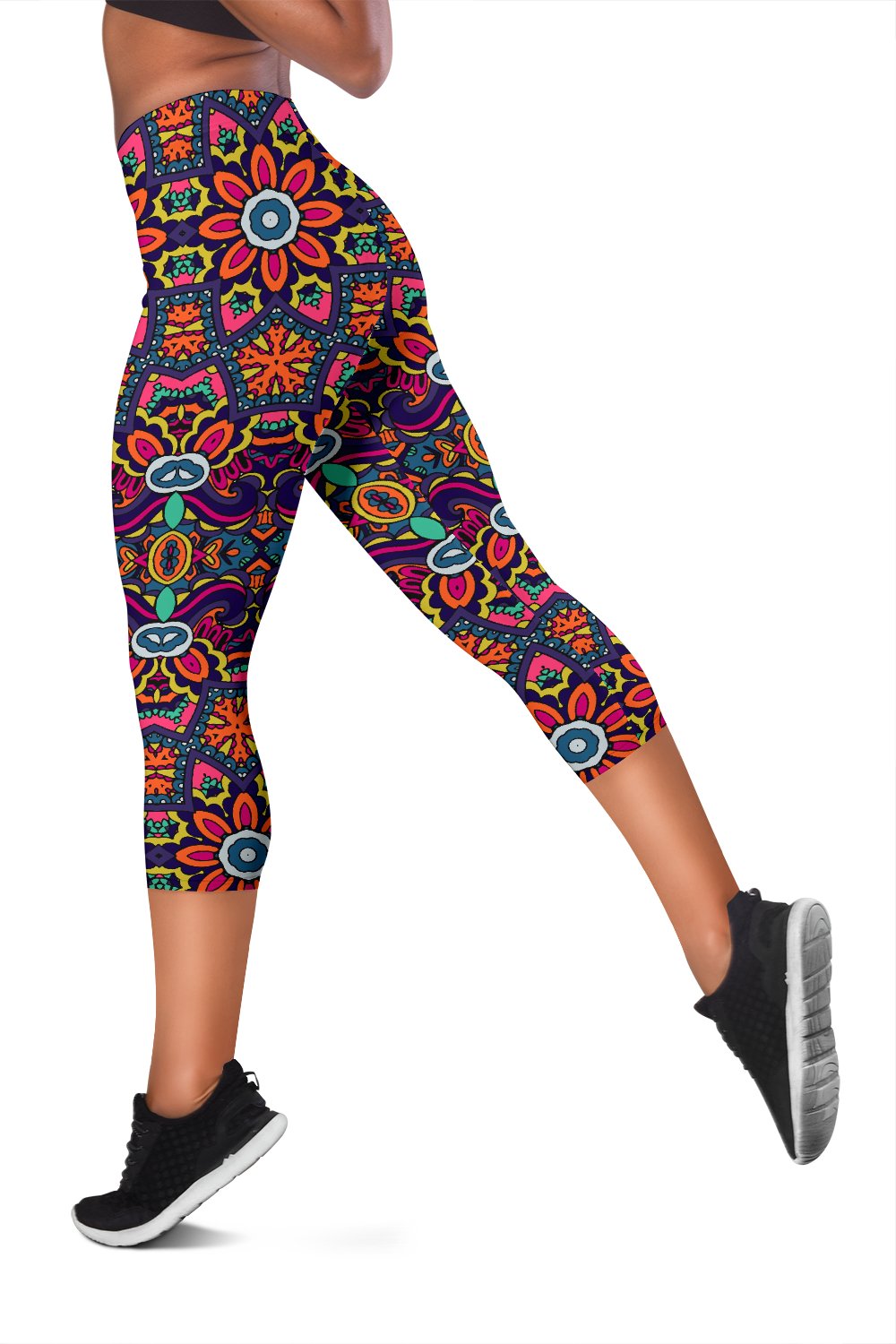 Ethnic Flower Style Print Pattern Women Capris