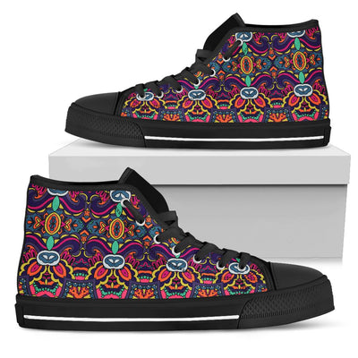 Ethnic Flower Style Print Pattern Women High Top Shoes