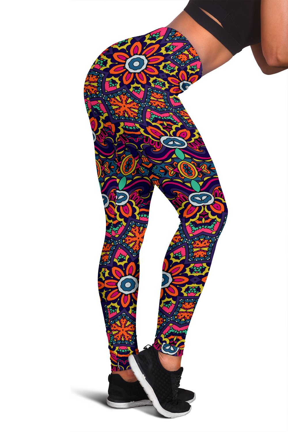 Ethnic Flower Style Print Pattern Women Leggings